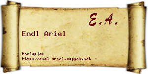Endl Ariel névjegykártya